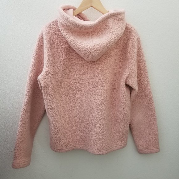 FILA Fleece Sweater Hoodie Blush Pink Light Peach Medium M EUC - Picture 4 of 6
